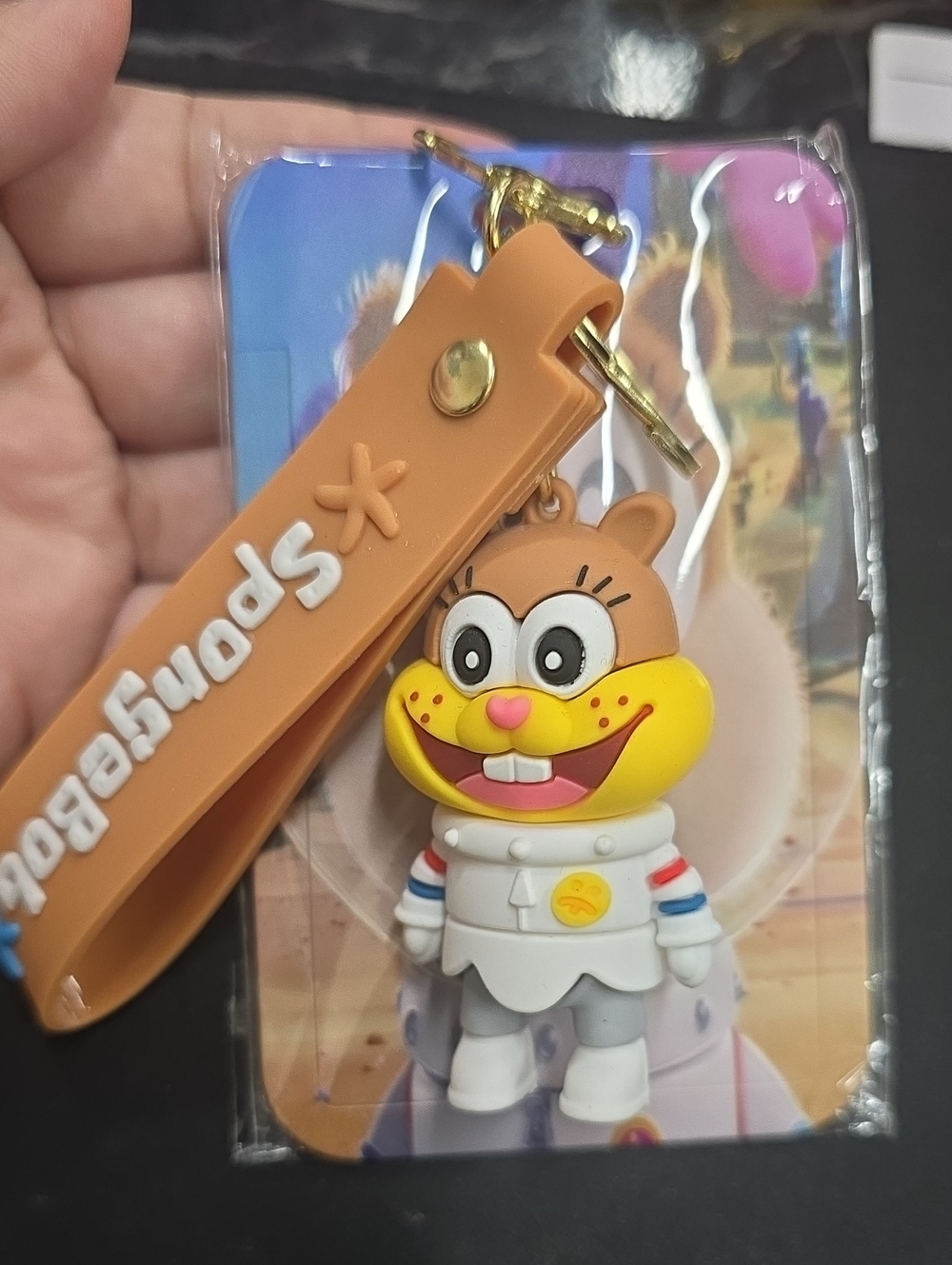 Silicone Keychain With Plastic Coated ID tag - SpongeBob-Inspired Character